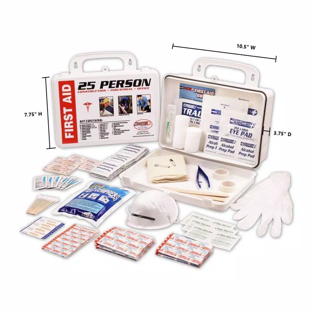 Rapid Care 166-Piece 25 Person ANSI/OSHA Compliant Industrial First Aid Kit