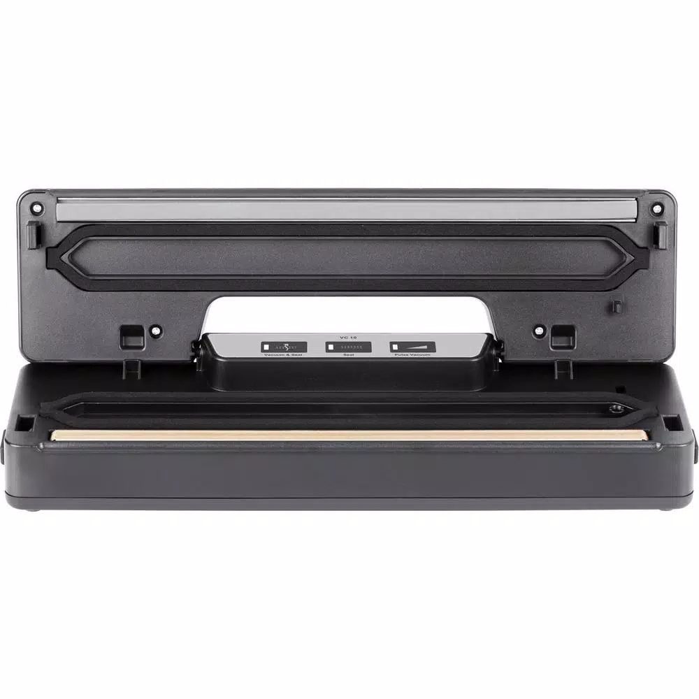 Caso VC 10 Advanced Food Vacuum Sealer, Brushed Black Stainless Steel