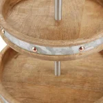 Mind Reader Products 3-Tier Silver Cake Stand with Handle, Galvanized Steel Dessert Display thumbnail 3