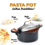 Gotham Steel 5 Qt. Non-Stick Ti-Ceramic Pasta Pot with Built-In Strainer and Twist N' Lock Handles thumbnail 5