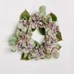 Unbranded 16 in. Purple Hydrangea Silk Flower Wreath with Variegated Petals thumbnail 1