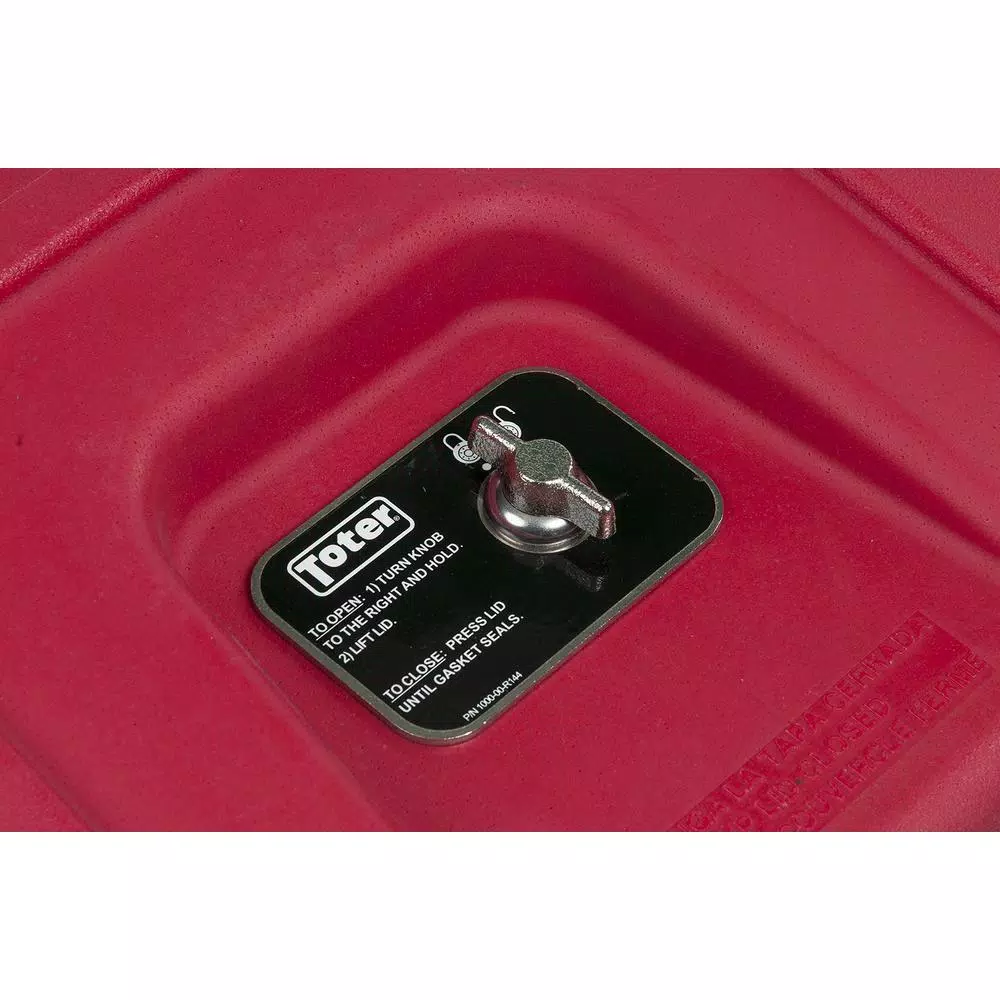Toter 64 Gal. Red Hazardous Medical Waste Trash Can with Wheels and Locking Lid