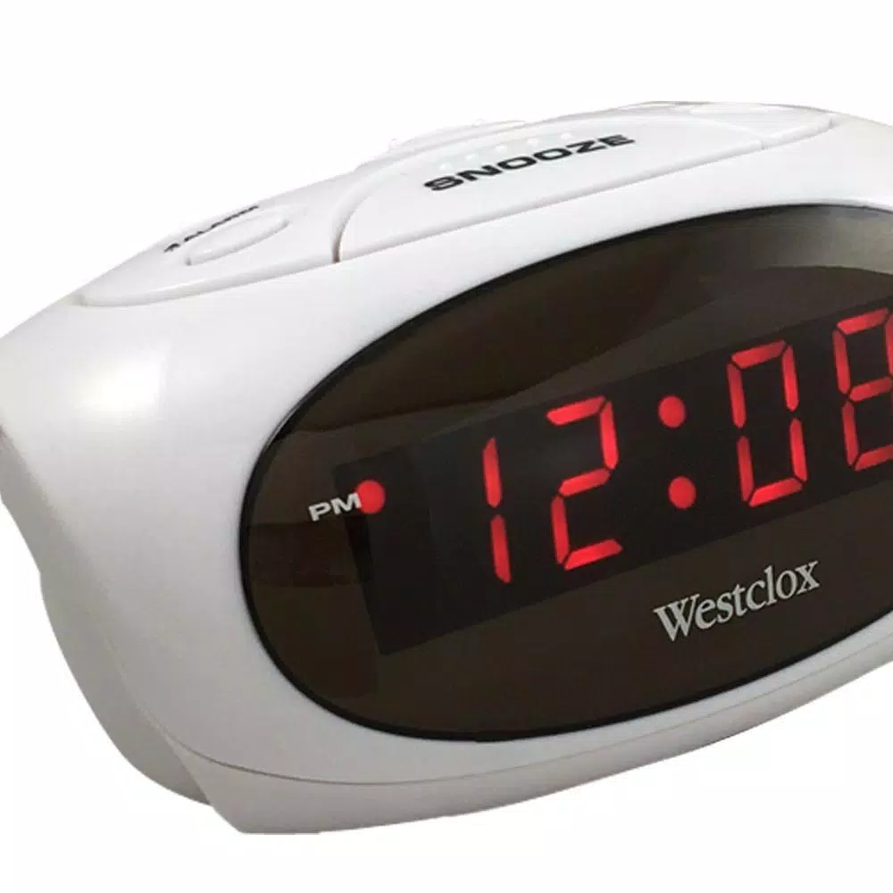 Westclox Digital LED Alarm Clock with Snooze and Battery Backup, Black