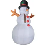 Fraser Hill Farm 20 ft. Jolly Snowman Christmas Inflatable with RGB Lights thumbnail 6