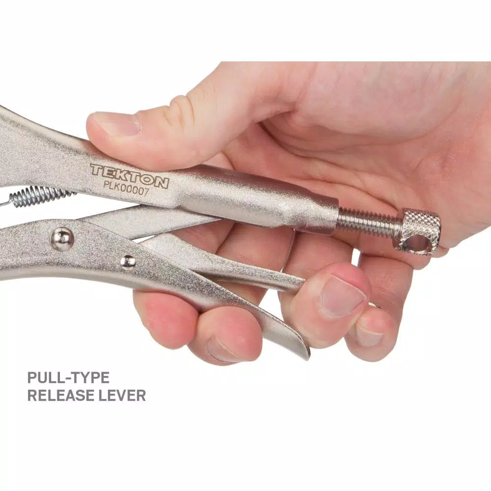 TEKTON 7 in. Straight Jaw Locking Pliers with Chrome Molybdenum Jaws
