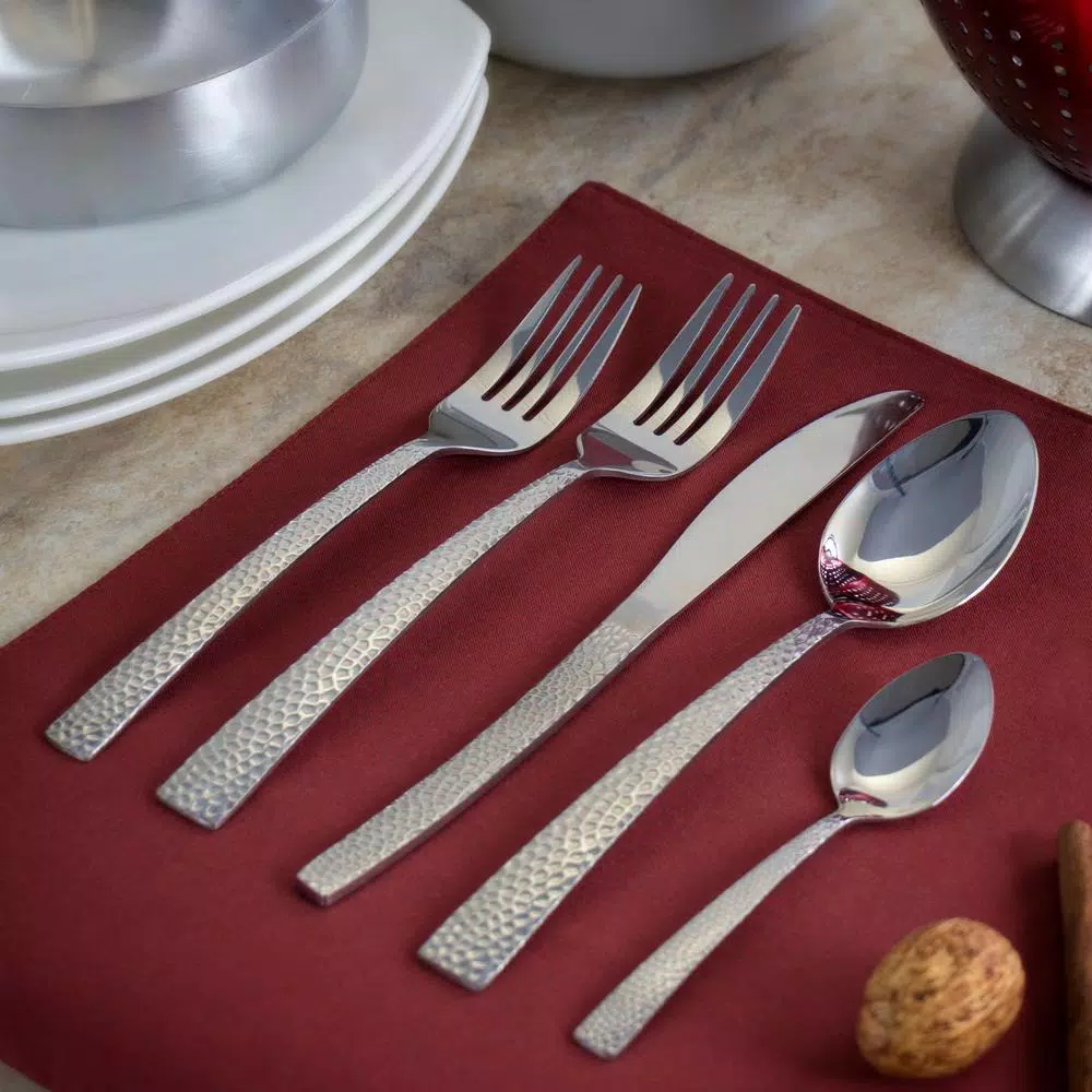 MegaChef Baily 20-Piece Stainless Steel Flatware Set, Service for 4