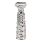 LITTON LANE Contemporary Silver Ceramic Tapered Cylinder Candle Holders, Set of 3 thumbnail 6