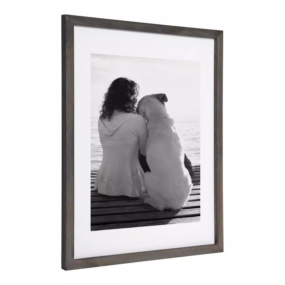DesignOvation Design Ovation Gallery Wood Photo Frame Set, Gray, 14 x 18 in. (Set of 2)