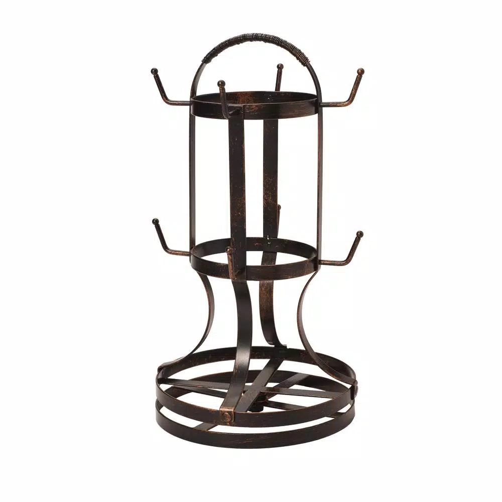 Gourmet Basics by Mikasa Mikasa Gourmet Basics Forged Rotating Mug Tree, Antique Black Wrought Iron