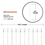 Alpine Corporation Hanging Icicle Lights, Chasing Warm White LED, 540 Count thumbnail 3