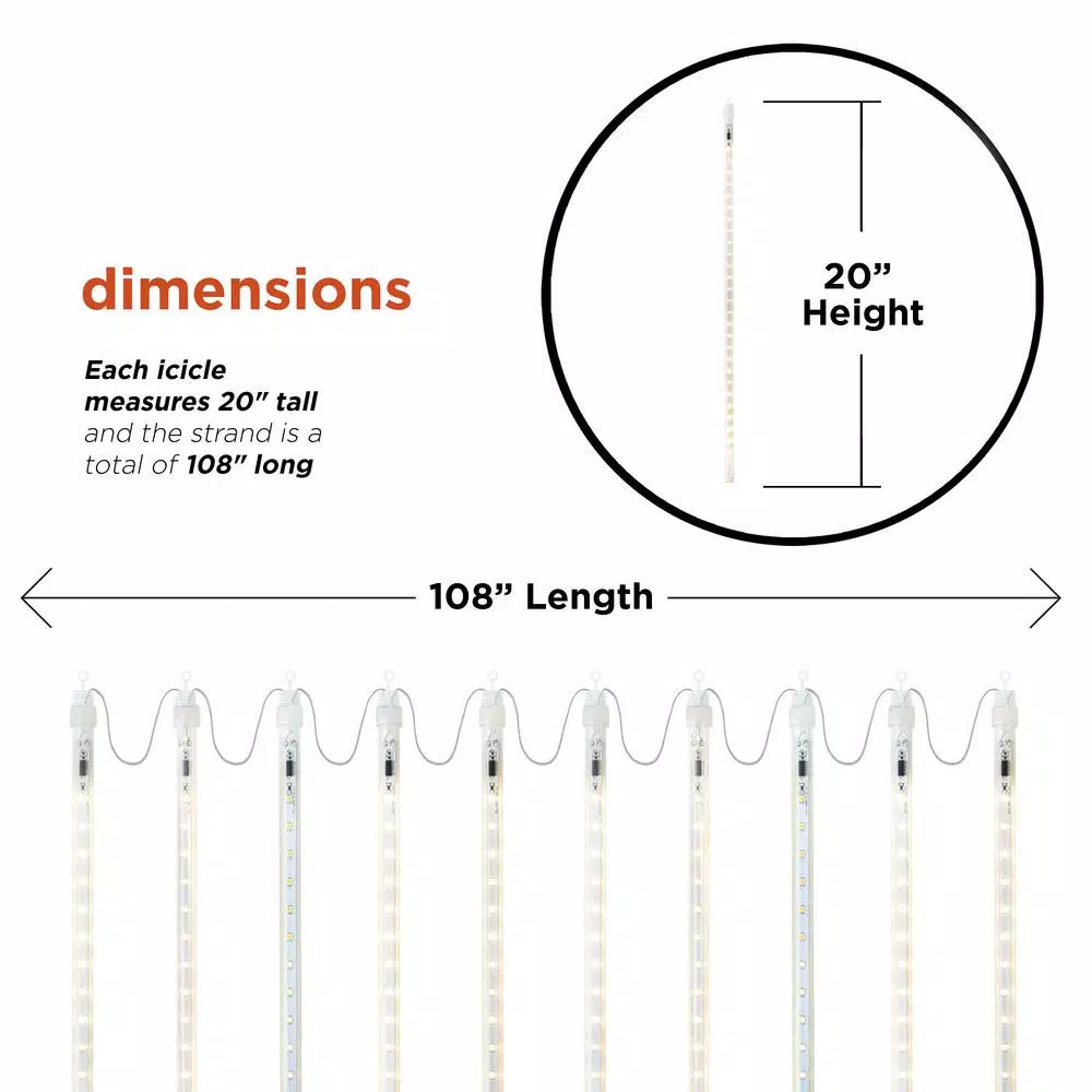 Alpine Corporation Hanging Icicle Lights, Chasing Warm White LED, 540 Count