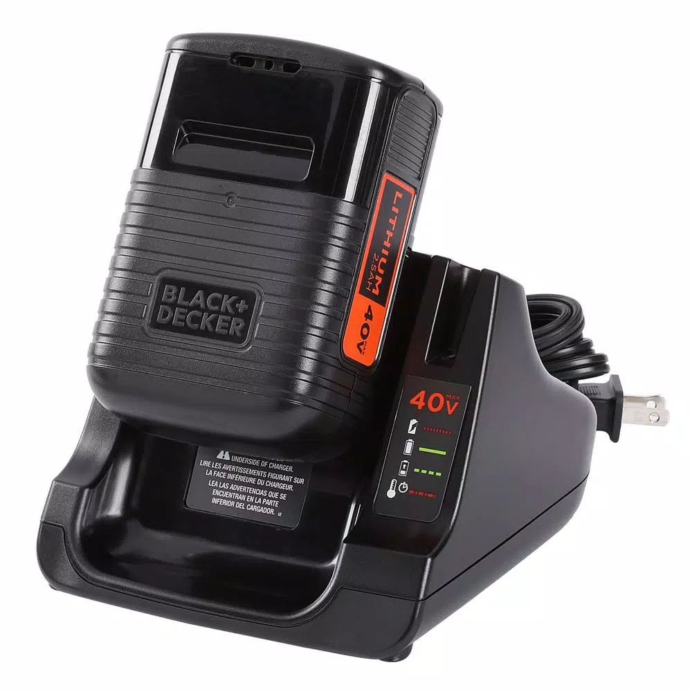 BLACK+DECKER 20 in. 40V MAX Cordless Walk Behind Push Lawn Mower with (2) 2.5 Ah Batteries and Charger