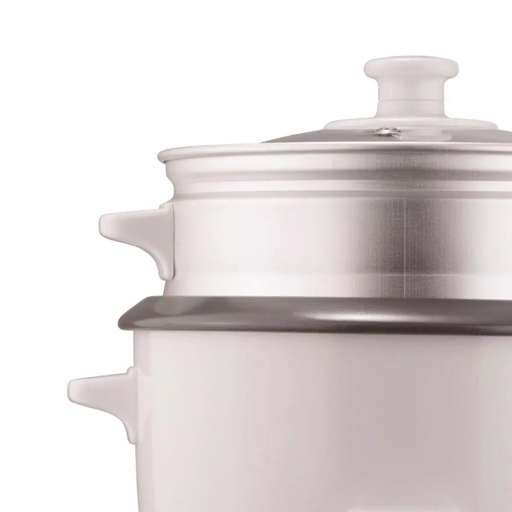Brentwood 10-Cup White Steam Rice Cooker and Vegetable Steamer, 700W