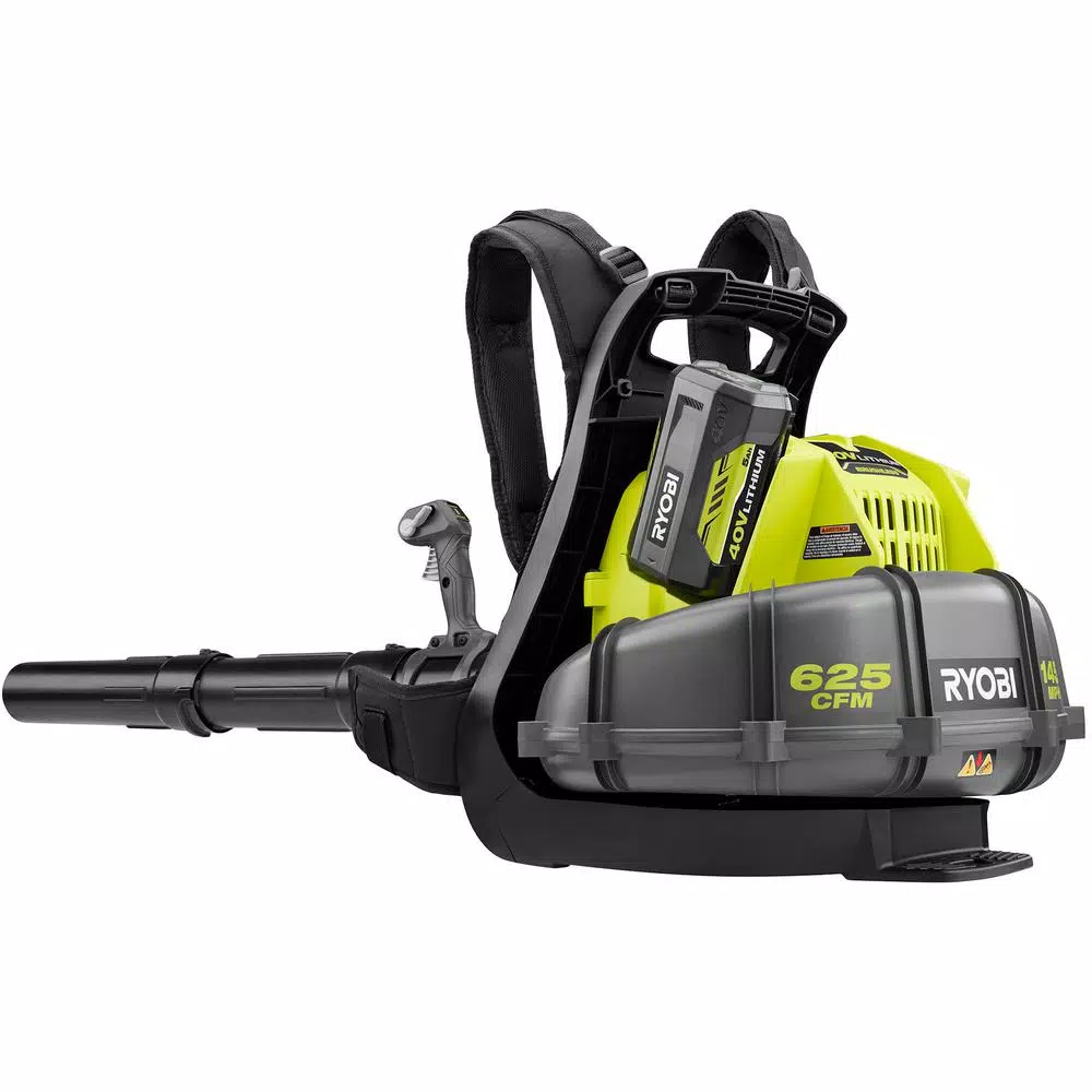 RYOBI Reconditioned 40V Lithium-Ion Cordless Backpack Blower with 5 Ah Battery and Charger