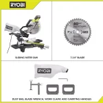 RYOBI 7-1/4 in. Compound Sliding Miter Saw, 10 Amp, 5350 rpm thumbnail 2