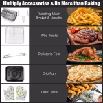 Costway 10.6 Qt. Black Air Fryer Oven with Rotisserie, 1700W Digital Air Fryer with 7 Presets thumbnail 7