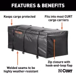 CURT 56" x 22" x 21" Water Resistant Hitch Cargo Bag, 15 cu. ft. Storage thumbnail 2