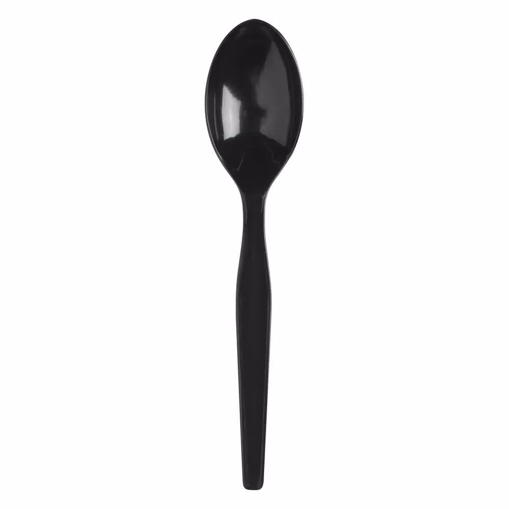 DIXIE SmartStock Black Plastic Spoon Refills, Mediumweight Polystyrene, 40 Count Pack