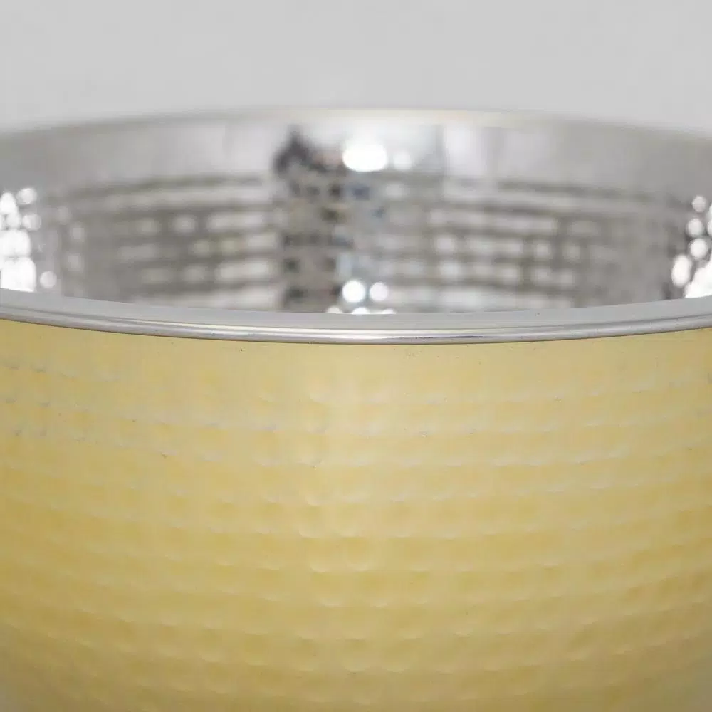 ExcelSteels 3 Qt Professional Stainless-Steel Hammered Mixing Bowl with Gold Tone