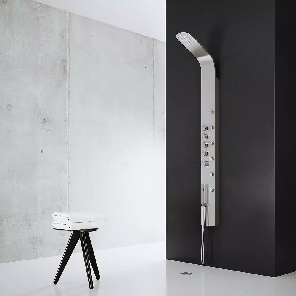 VIGO Brielle 70.5 in. Stainless Steel 6-Jet High Pressure Shower Panel System with Rainhead and Handheld