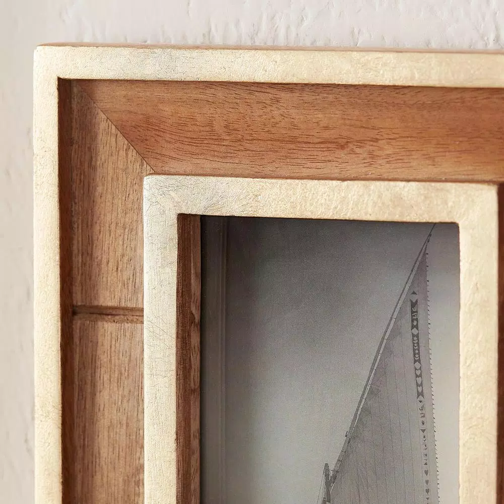 Home Decorators Collection Natural Wood and Gold Gallery Wall Picture Frame Set, 7-Piece