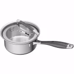 CookCraft by Candace 1.5 qt. Tri-Ply Stainless Steel Sauce Pan with Patented Latch Glass Lid thumbnail 1