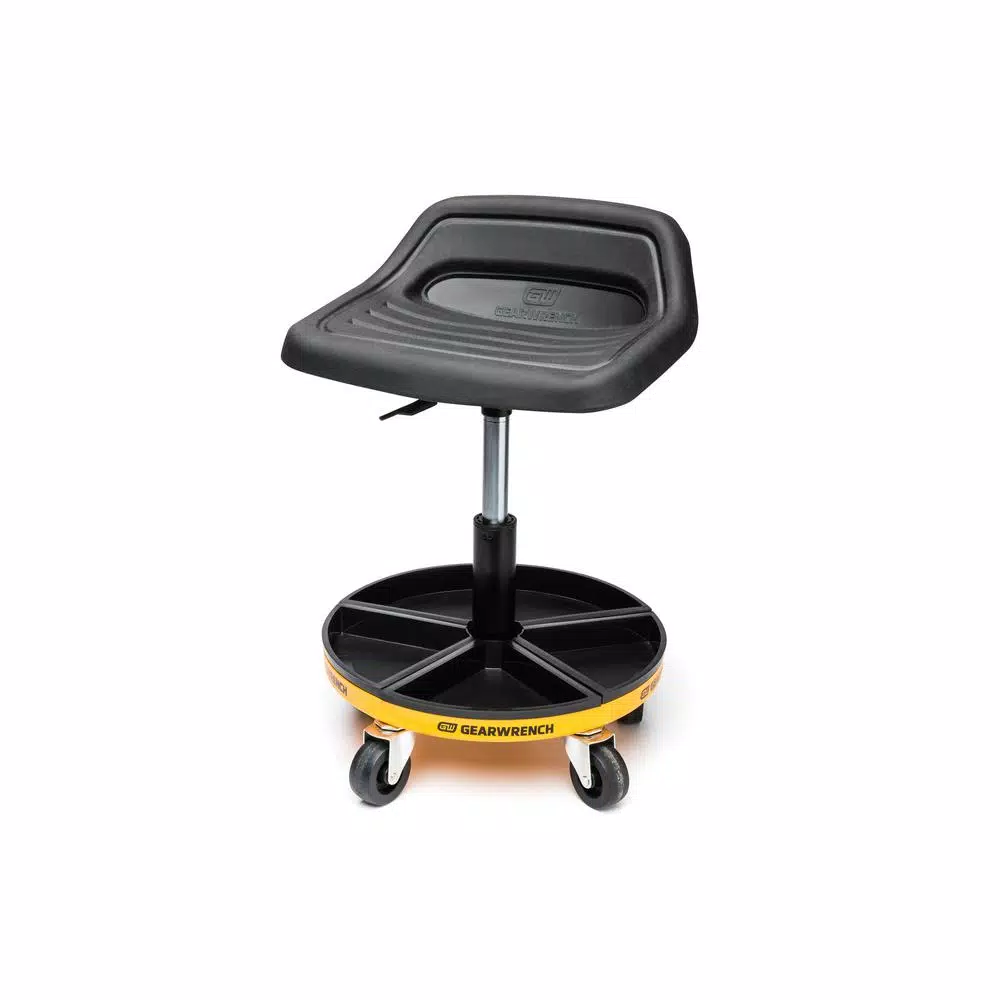 GearWrench 18-22 in. Adjustable Height Swivel Mechanics Seat with 300 lb. Capacity