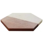 Libbey Urban Story Wood and Marble Hexagon Serving Tray thumbnail 1
