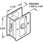Prime-Line Polished Chrome Pocket Door Privacy Lock and Pull, Reversible Design thumbnail 5