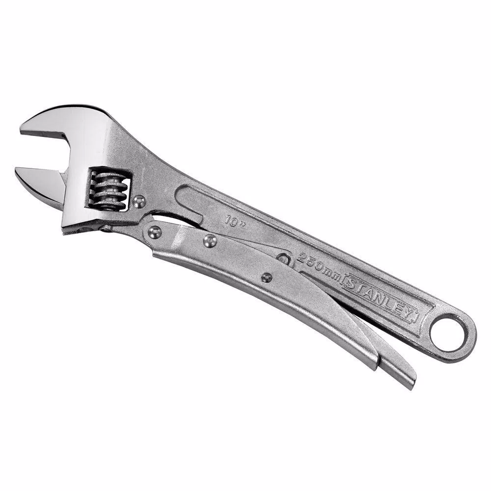 Stanley MaxGrip 10 in. Locking Adjustable Wrench, Chrome Vanadium Steel