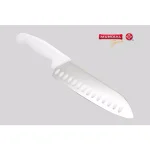 Mundial 3800 Series 7 in. Santoku Knife with Hollow Edge and Antimicrobial White Handle thumbnail 2