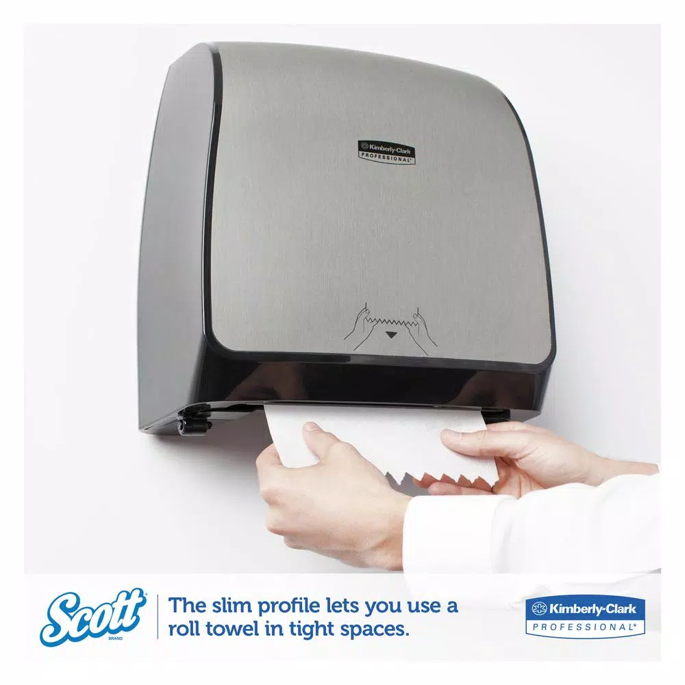 Scott Control Slimroll Hardwound Paper Towels, 8 in. x 580 ft, White (6 Rolls per Carton)
