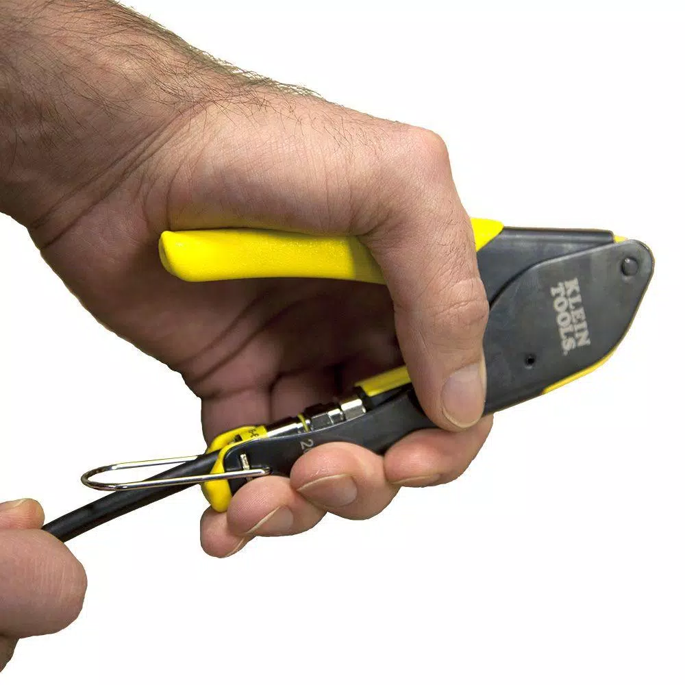 Klein Tools 4-Piece Complete Coax Installation Set with Compression Crimper and Multi-Cable Cutter