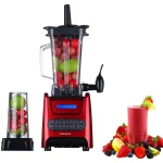 Ovente 1000W Professional Personal Blender with 13.5 oz Travel Mug and Tamper, Red thumbnail 2