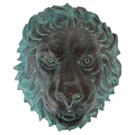 Design Toscano 13 in. Florentine Lion Head Bronze Wall Fountain with Verdigris Patina thumbnail 1