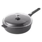 BergHOFF GEM 4.6 qt. Cast Aluminum Nonstick Saute Pan with Glass Lid, Black thumbnail 1