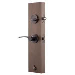 Copper Creek Craftsman Tuscan Bronze Front Door Handleset with Right-Hand Scandinavian Lever Trim thumbnail 4