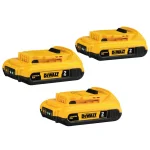 DEWALT 20V MAX Compact Lithium-Ion 2.0Ah Battery Pack, 3-Pack thumbnail 1