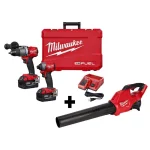 Milwaukee M18 FUEL 18V Brushless Hammer Drill, Impact Driver & Blower Combo Kit thumbnail 1