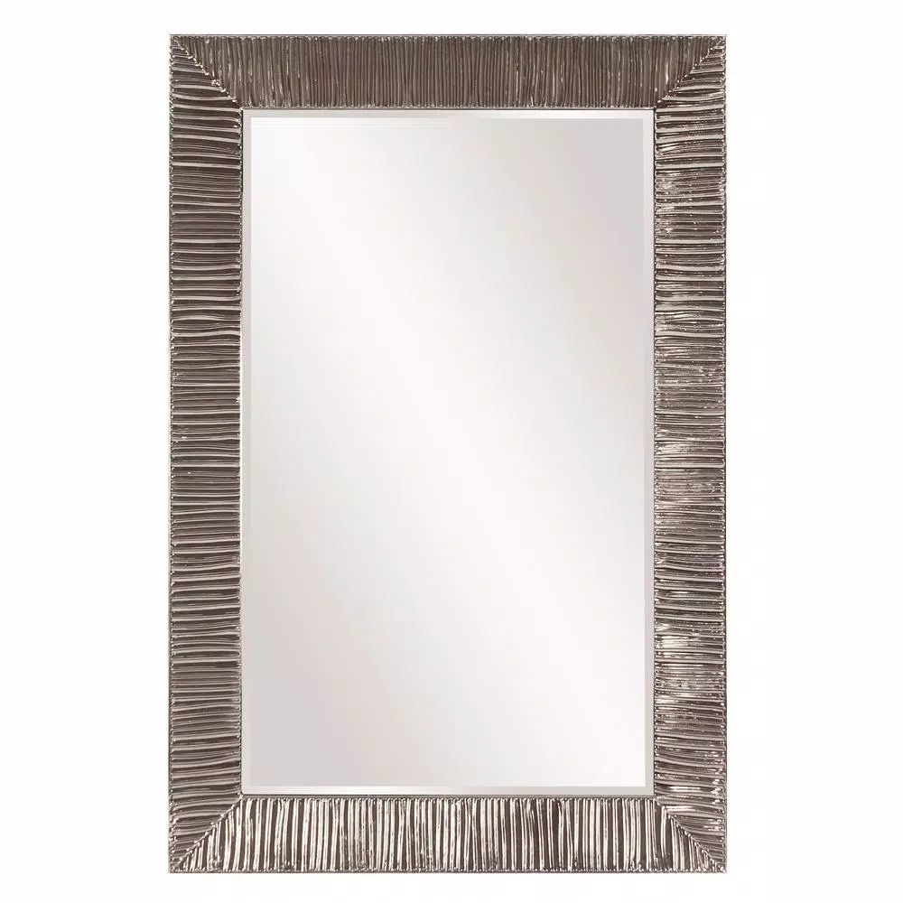 Unbranded Howard Elliott Tennessee Large Rectangle Modern Accent Mirror, Bright Nickel (60 x 40 in.)