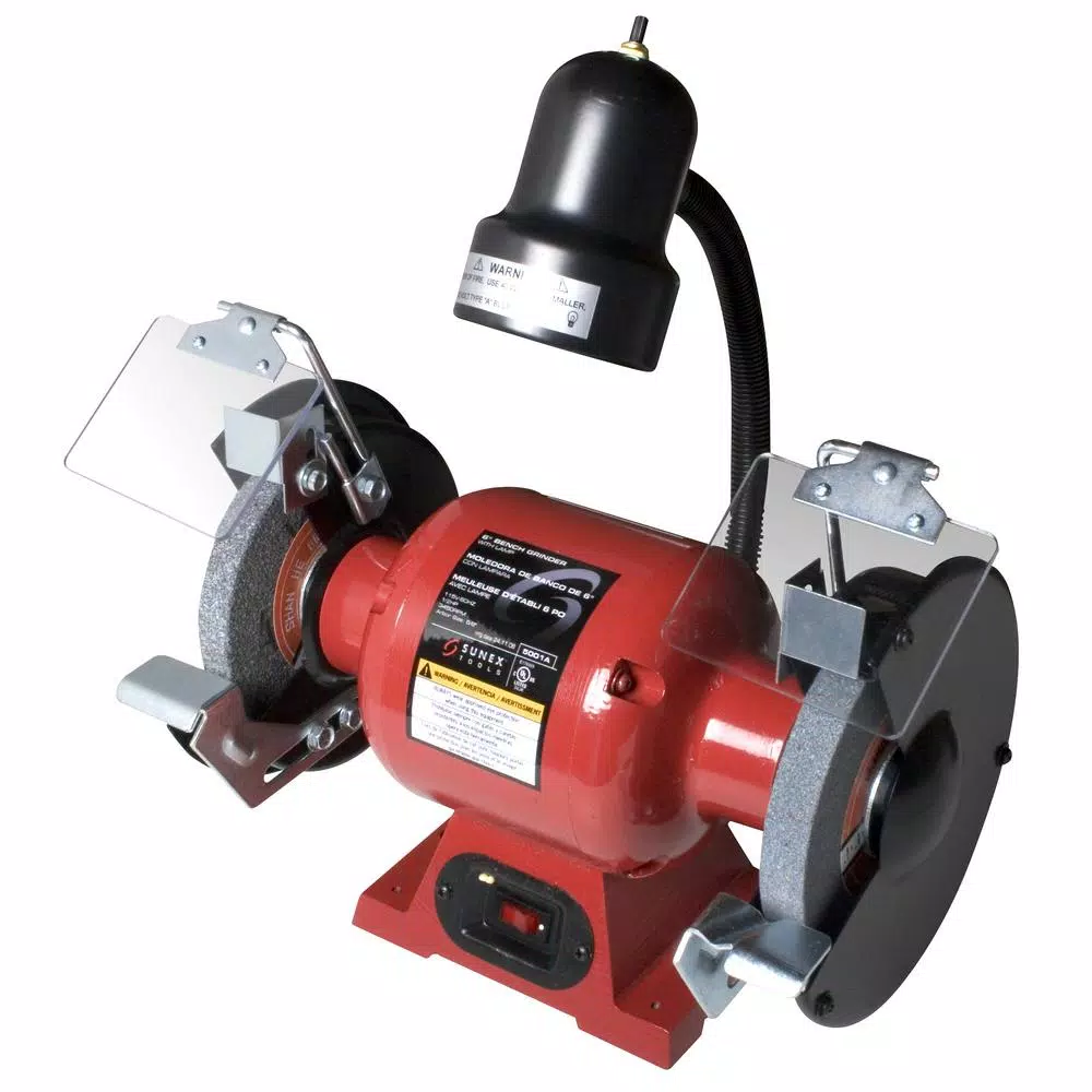 SUNEX TOOLS Sunex 6 in. Bench Grinder with 4-Watt Flexible Work Light
