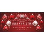 My Door Decor Red Ornaments in Snow Christmas Garage Door Mural, 7 ft. x 16 ft. thumbnail 1