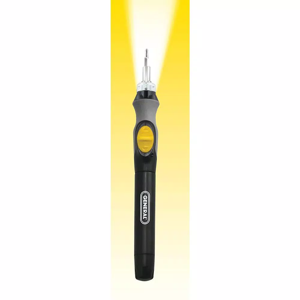 General Tools 10 in. LED Lighted Cordless Precision Power Screwdriver with 6 Bits