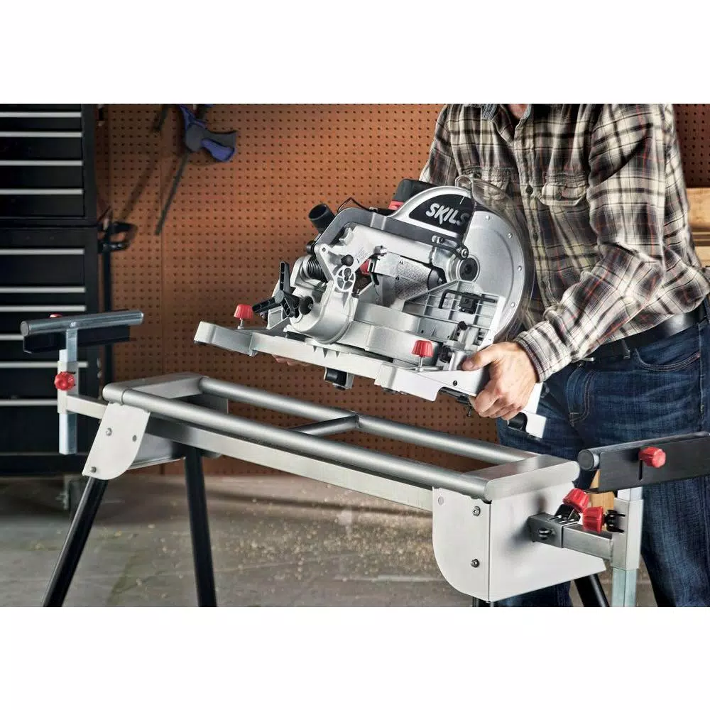 Skil 12 in. 15 Amp Corded Compound Miter Saw with Laser Guide and Quick-Mount System