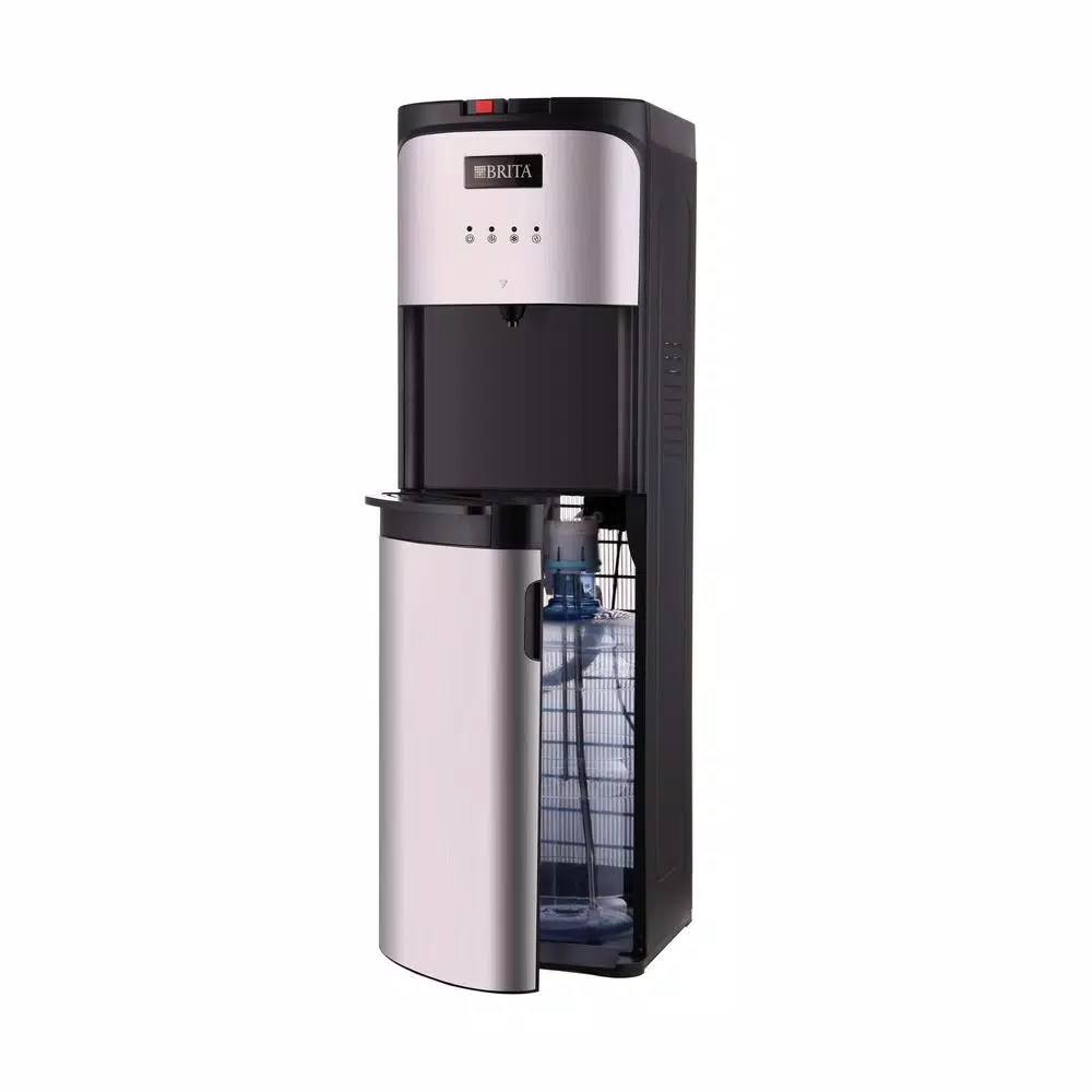 Brita Bottom-Loading Water Cooler with Built-In Filter, Stainless Steel, Hot and Cold