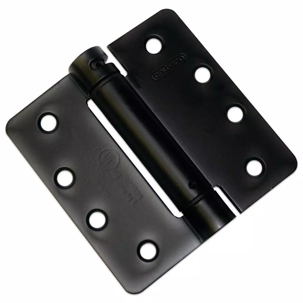 Onward 4 in. x 4 in. Adjustable Spring Butt Hinge, Steel, Black Finish