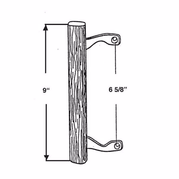 Barton Kramer Wood Patio Door Handle with Chrome Brackets