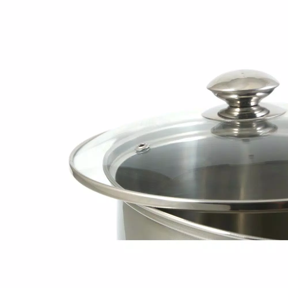 ExcelSteel 12 qt. Stainless Steel Stock Pot with Tempered Glass Lid