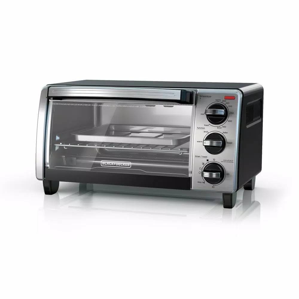 BLACK+DECKER 4-Slice Stainless Steel Convection Toaster Oven with EvenToast Technology