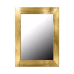 Home Basics Gold Rectangle Novelty Wall Mirror with Wooden Frame, 18 in. H thumbnail 1
